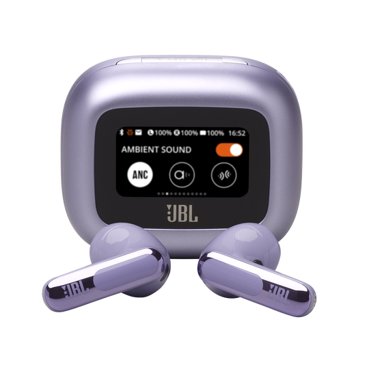 JBL Live Flex 3 - Purple - True wireless noise-cancelling open-stick earbuds - Hero